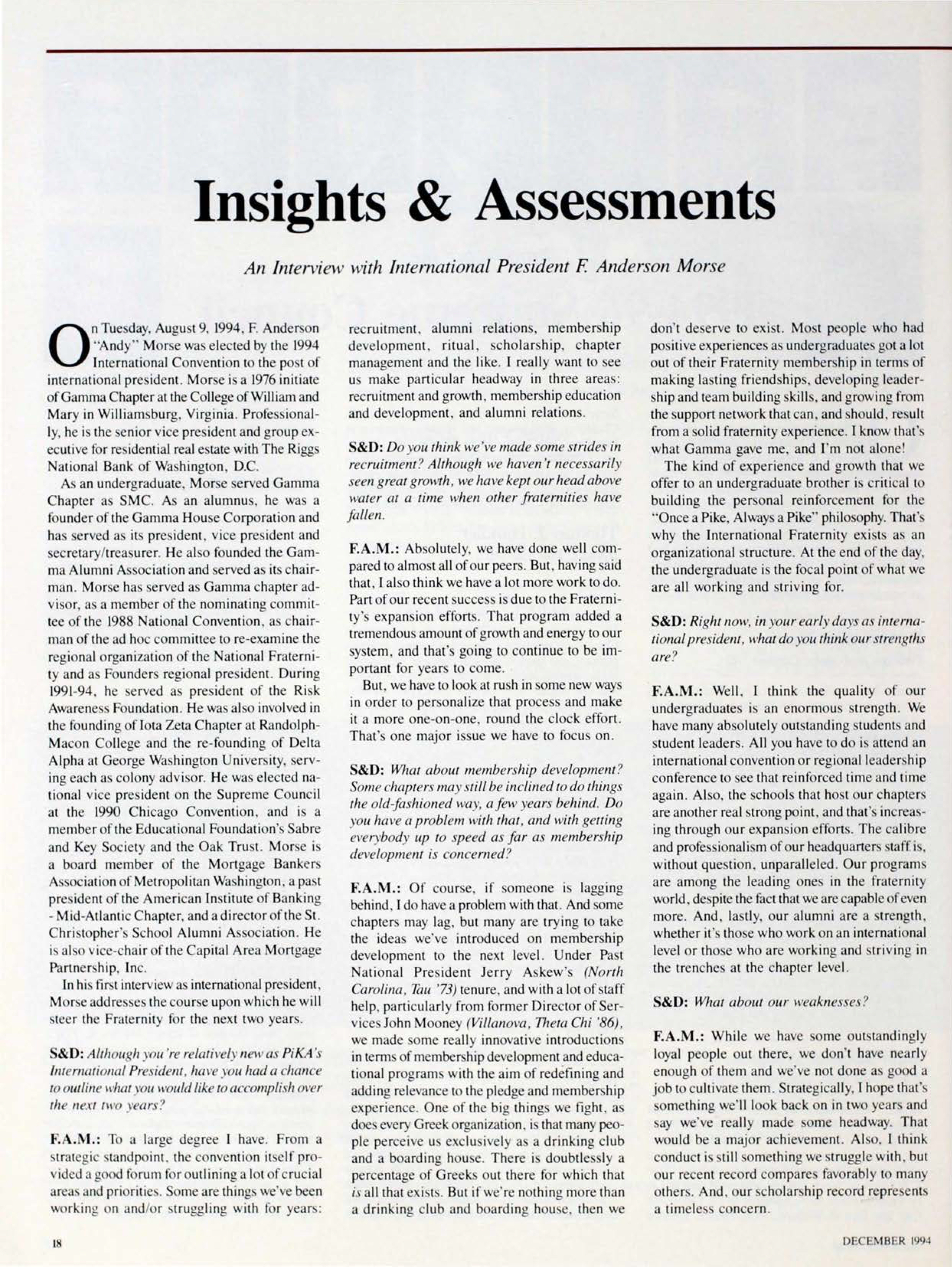 Insights & Assessments
